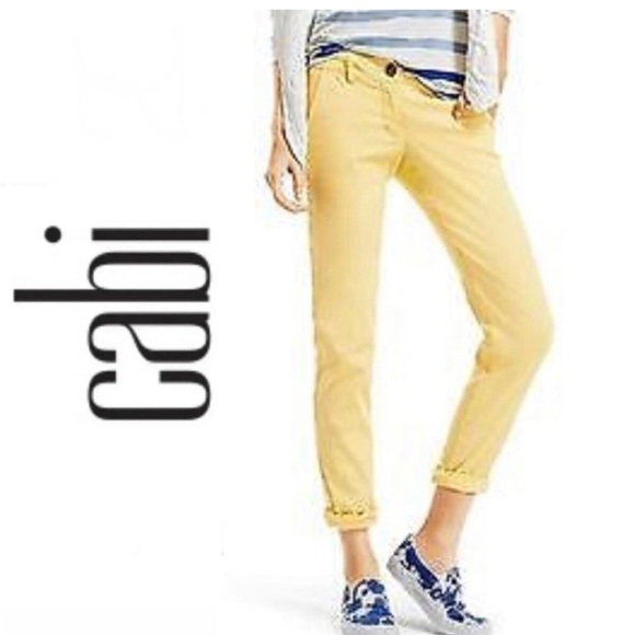 CAbi Coastal Crop size 6 yellow pants - Picture 3 of 10